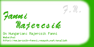 fanni majercsik business card